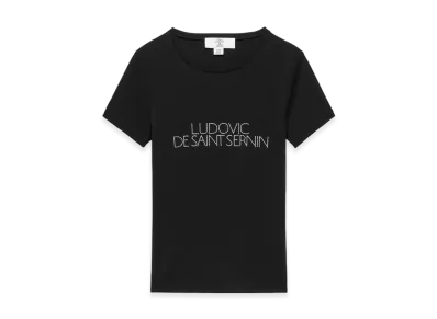 ZARA x Ludovic De Saint Sernin Rhinestone Text T-Shirt "Black"