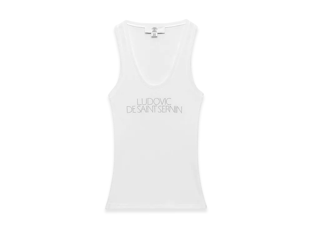 ZARA x Ludovic De Saint Sernin Rhinestone Text T-Shirt "White"