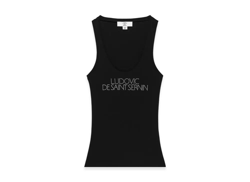 ZARA x Ludovic De Saint Sernin Rhinestone Text T-Shirt "Black"