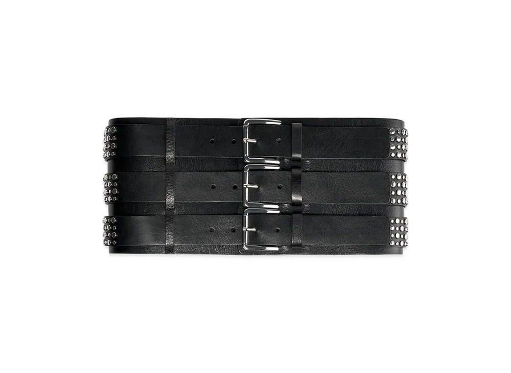 ZARA x Ludovic De Saint Sernin Wide Studded Leather Belt "Black"