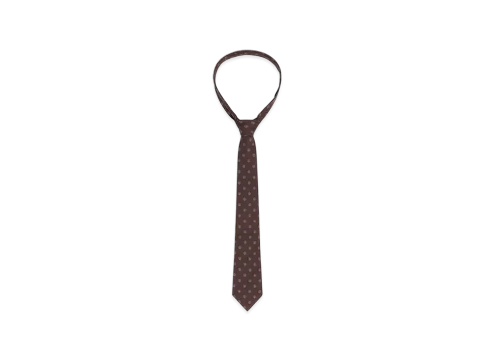 ZARA x SOSHIOTSUKI Silk Wool Twill Tie "Brown"