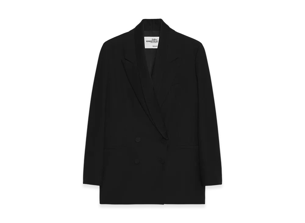 ZARA x SOSHIOTSUKI Women's Wool Blend Blazer "Black"