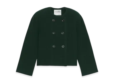 ZARA x SOSHIOTSUKI Women's Wool Shoulder Pad Jacket "Dark Volt Green"