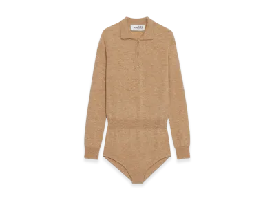 ZARA x SOSHIOTSUKI Women's Wool Polo Neck Bodysuit "Golden Brown"