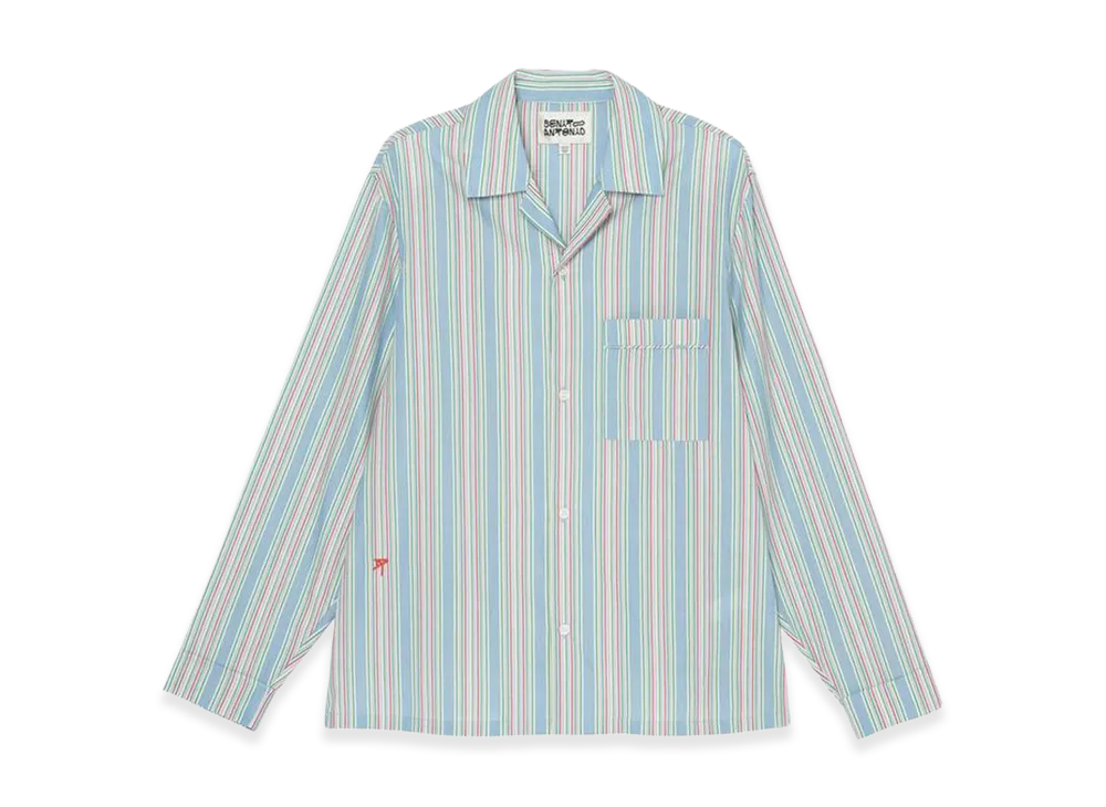 ZARA x Bad Bunny Benito Antonio Relaxed Fit Striped Jacquard Shirt "Light Blue"
