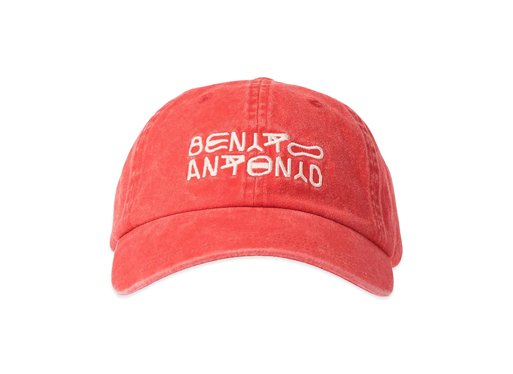 ZARA x Bad Bunny Benito Antonio Washed Logo Embroidery Cap "Medium Red"