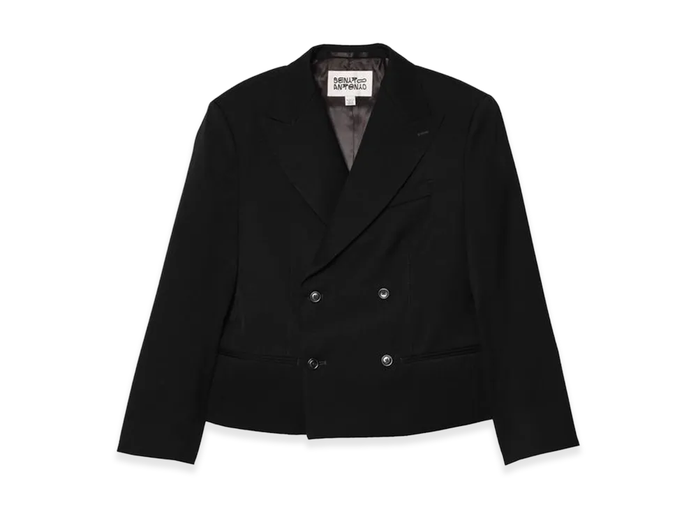 ZARA x Bad Bunny Benito Antonio Cropped Fit 100% Wool Suit Blazer "Black"