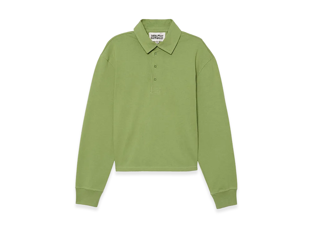 ZARA x Bad Bunny Benito Antonio Cropped Fit Cotton Polo Shirt "Lime"