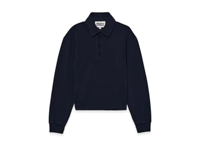 ZARA x Bad Bunny Benito Antonio Cropped Fit Cotton Polo Shirt "Navy Blue"