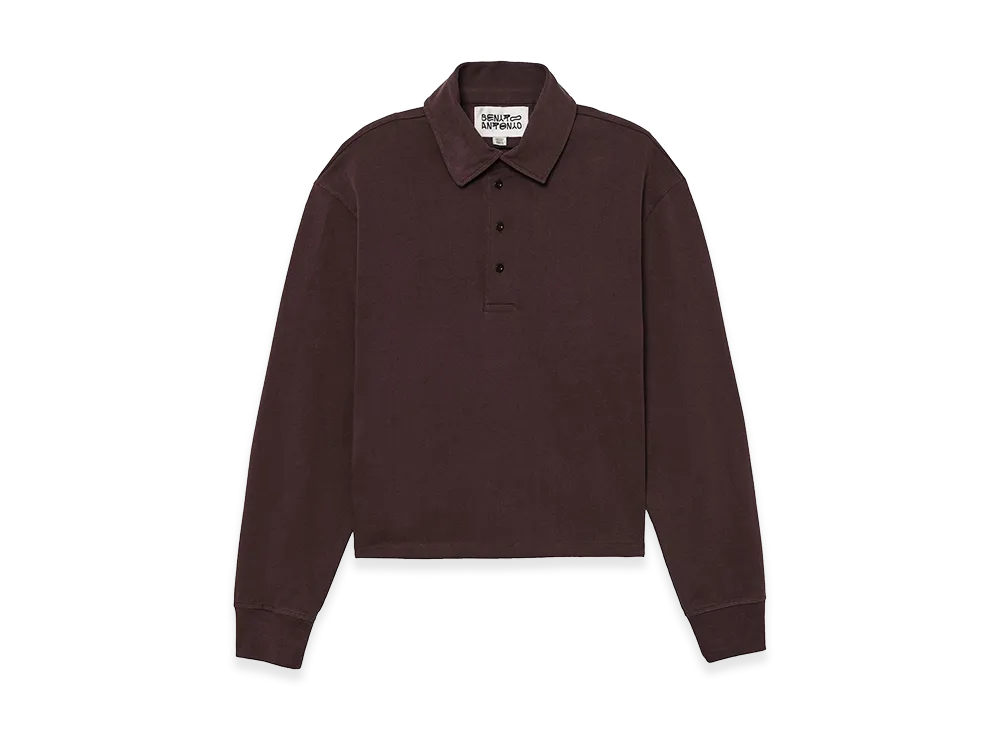 ZARA x Bad Bunny Benito Antonio Cropped Fit Cotton Polo Shirt "Brown"