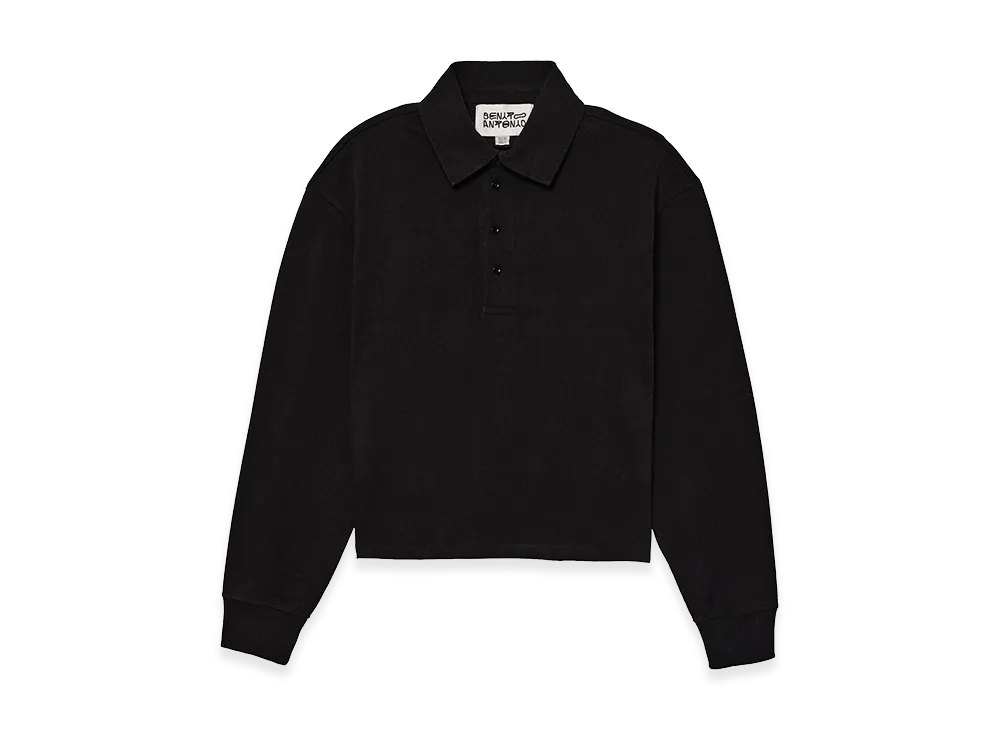 ZARA x Bad Bunny Benito Antonio Cropped Fit Cotton Polo Shirt "Black"