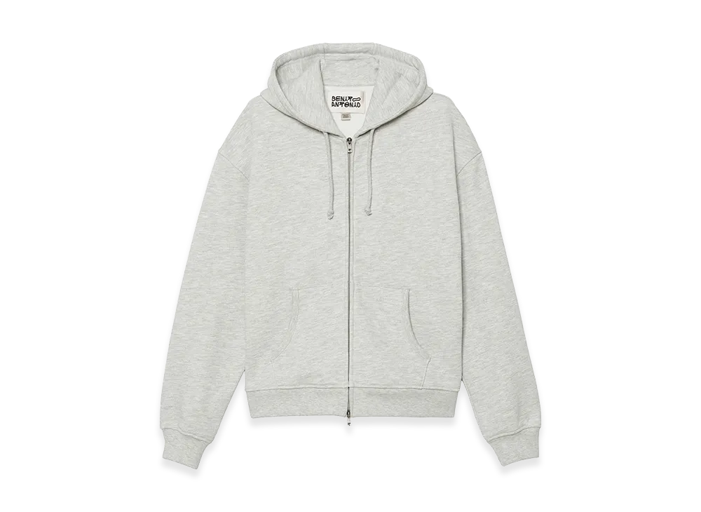 ZARA x Bad Bunny Benito Antonio Cropped Fit Zip Hoodie "Grey Marl"
