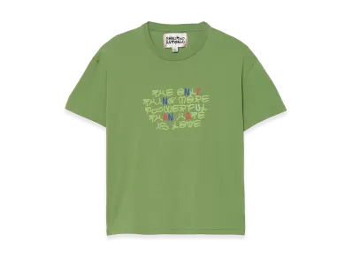 ZARA x Bad Bunny Benito Antonio Cropped Fit Text Tee "Green"
