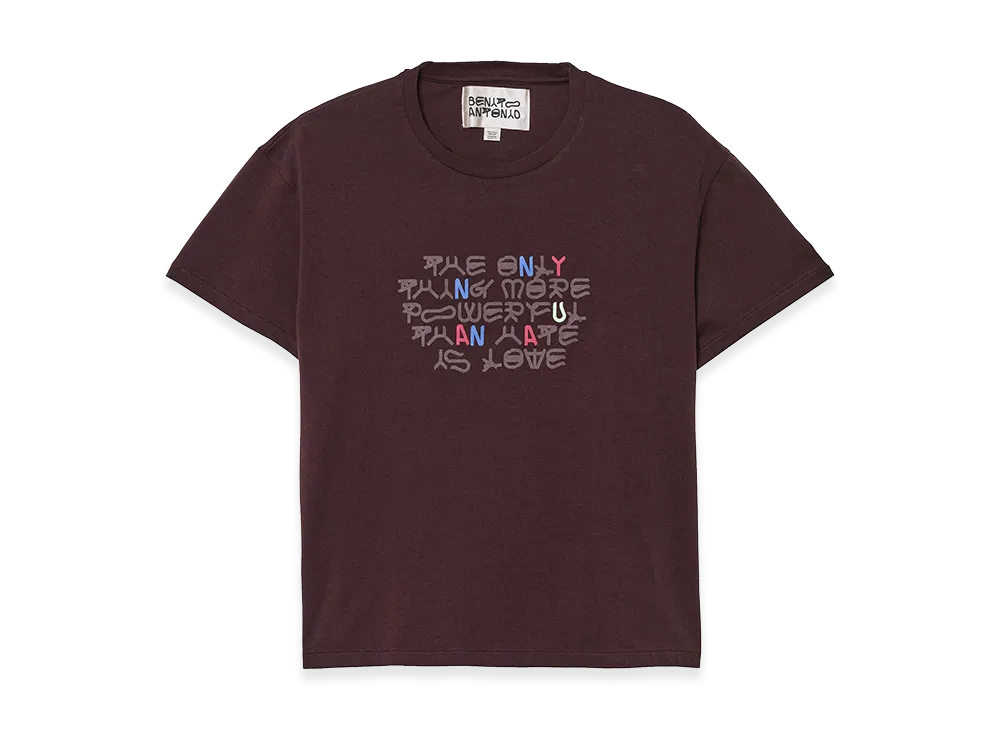 ZARA x Bad Bunny Benito Antonio Cropped Fit Text Tee "Brown"