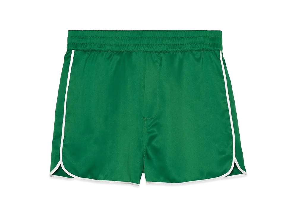 ZARA x Bad Bunny Benito Antonio Contrast Satin Shorts "Green"