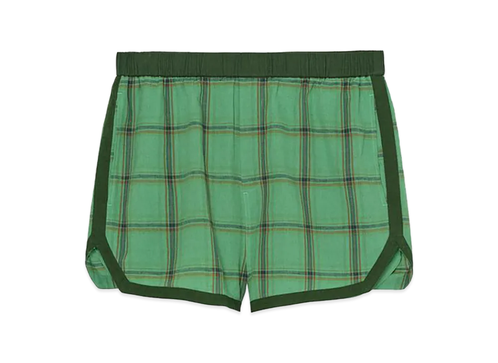 ZARA x Bad Bunny Benito Antonio Contrast Check Taping Bermuda Pants "Green"