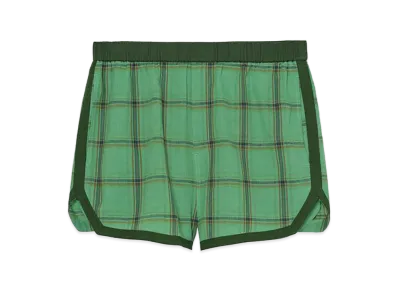 ZARA x Bad Bunny Benito Antonio Contrast Check Taping Bermuda Pants "Green"