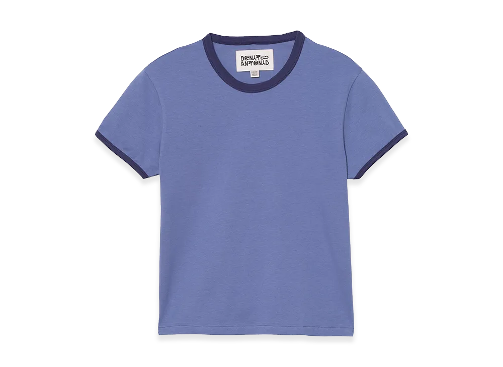 ZARA x Bad Bunny Benito Antonio Contrast Rib Slim Fit Tee "Blue"