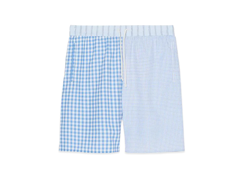 ZARA x Bad Bunny Benito Antonio Combi Check Long Swimwear "White/Sky"