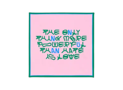 ZARA x Bad Bunny Benito Antonio 100% Silk Amor Print Bandana "Pink"