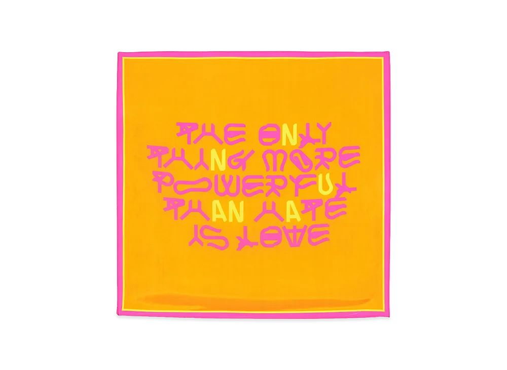 ZARA x Bad Bunny Benito Antonio 100% Silk Amor Print Bandana "Orange"