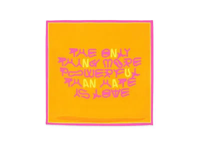 ZARA x Bad Bunny Benito Antonio 100% Silk Amor Print Bandana "Orange"
