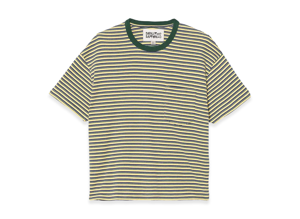 ZARA x Bad Bunny Benito Antonio Striped Cropped Fit Tee "Greenish"