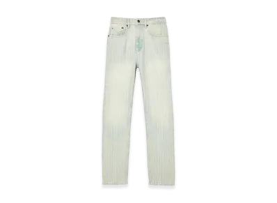 ZARA x Bad Bunny Benito Antonio Straight Fit Herringbone Denim Pants "Light Blue"