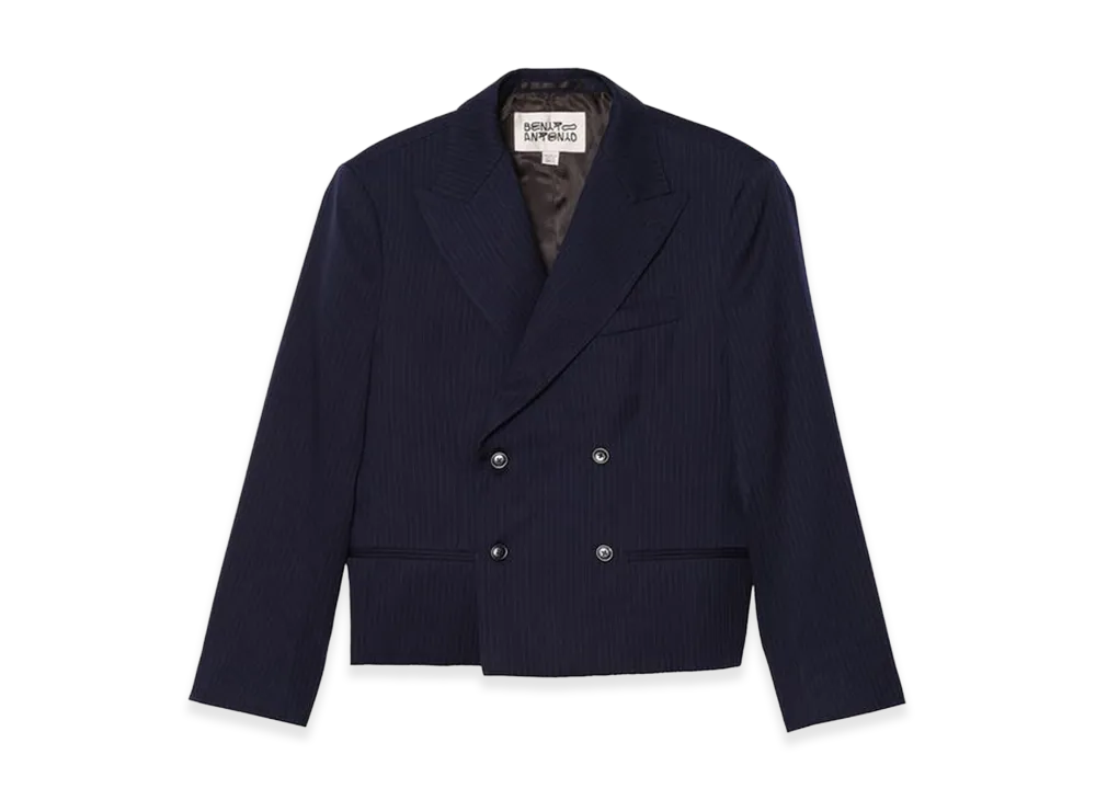 ZARA x Bad Bunny Benito Antonio Pinstripe Cropped Fit Blazer "Navy Blue"