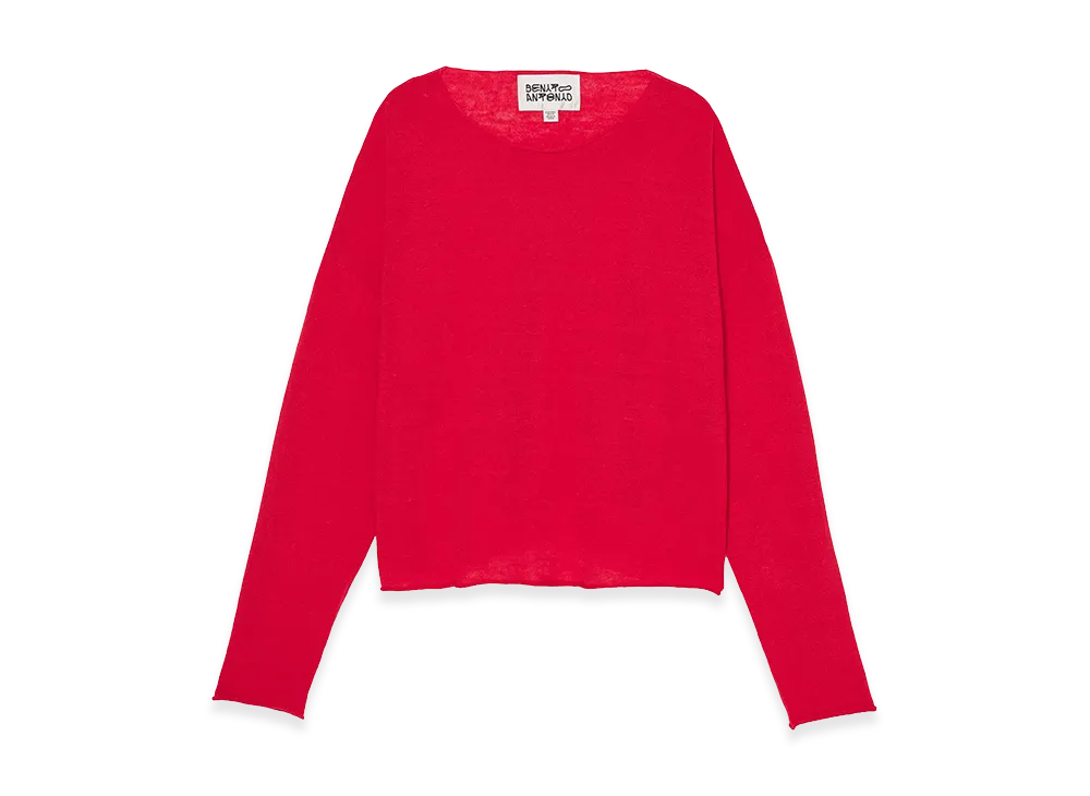 ZARA x Bad Bunny Benito Antonio Linen Wool Blend Cropped Sweater "Red"