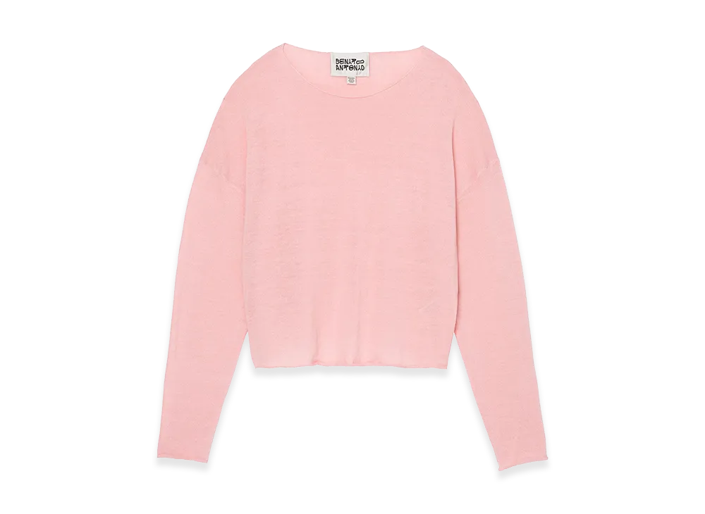 ZARA x Bad Bunny Benito Antonio Linen Wool Blend Cropped Sweater "Pink"