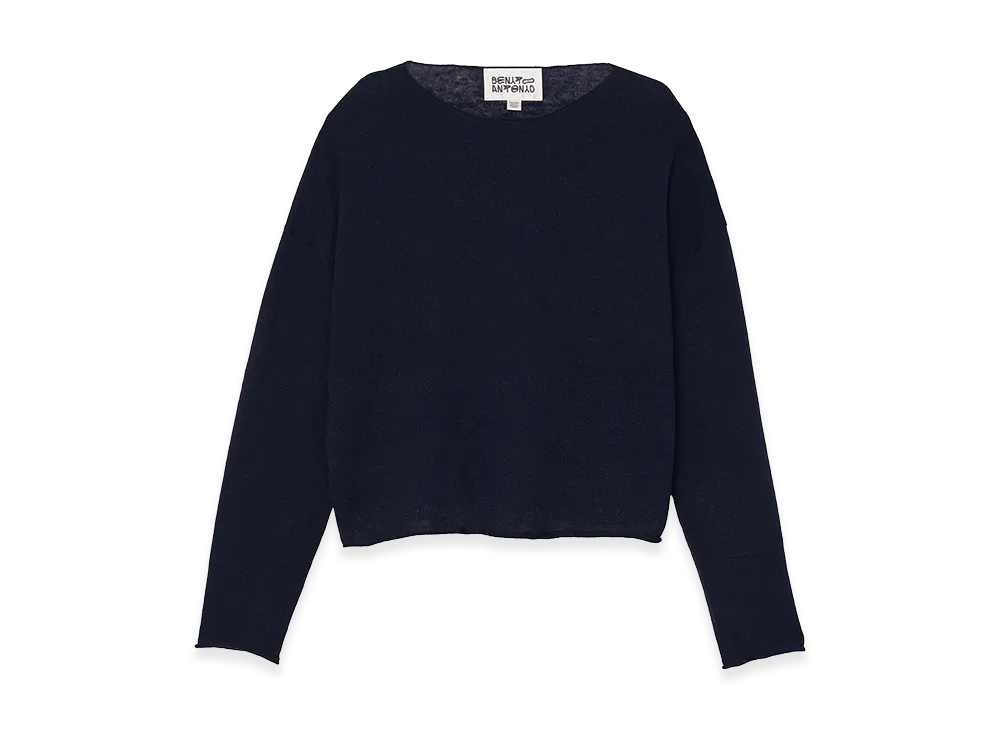 ZARA x Bad Bunny Benito Antonio Linen & Wool Cropped Fit Sweater "Navy Blue"