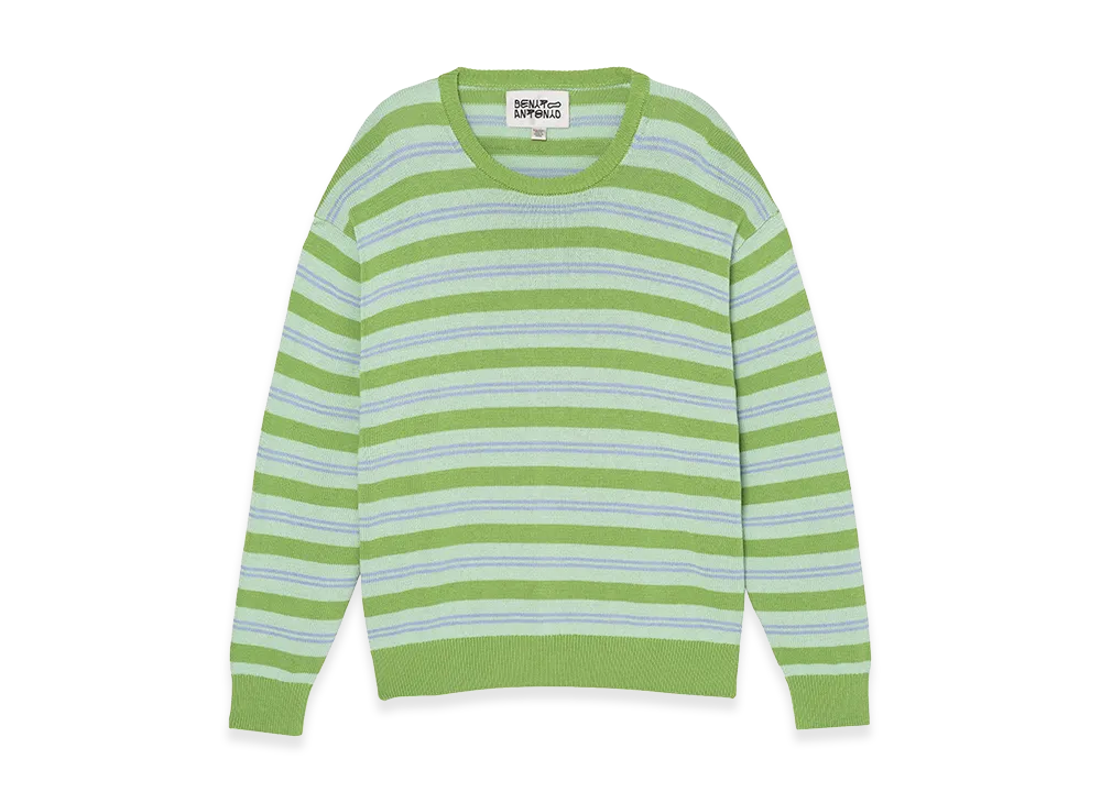 ZARA x Bad Bunny Benito Antonio Relaxed Fit Striped Sweater "Green"