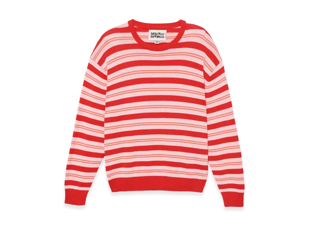 ZARA x Bad Bunny Benito Antonio Relaxed Fit Striped Sweater "Red"