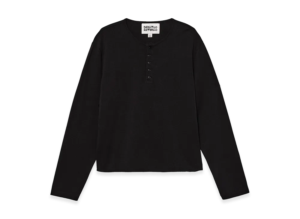 ZARA x Bad Bunny Benito Antonio Regular Fit Henley Tee "Black"