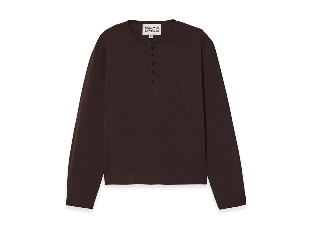 ZARA x Bad Bunny Benito Antonio Regular Fit Henley Tee "Brown"