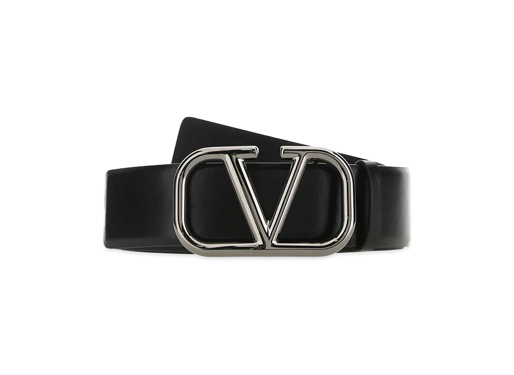 Valentino Leather Vlogo Signature Belt "Black"