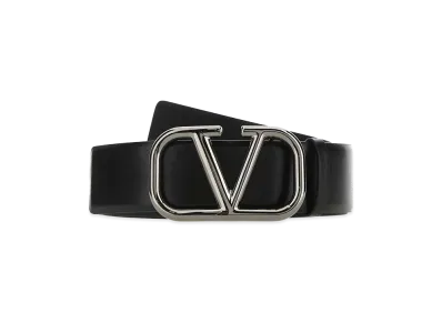 Valentino Leather Vlogo Signature Belt "Black"