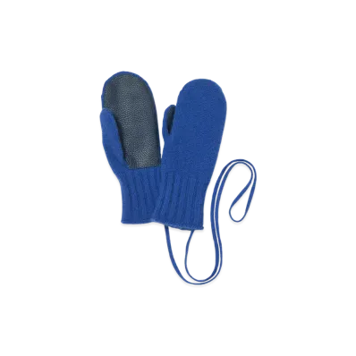 AURALEE Baby Cashmere Knit Mittens "Royal Blue"