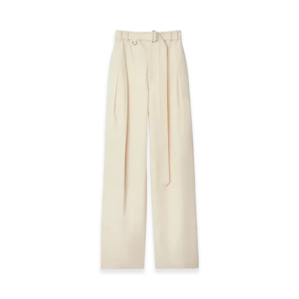 Burberry Belted Gabardine Trousers "Lunar"