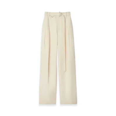 Burberry Belted Gabardine Trousers "Lunar"