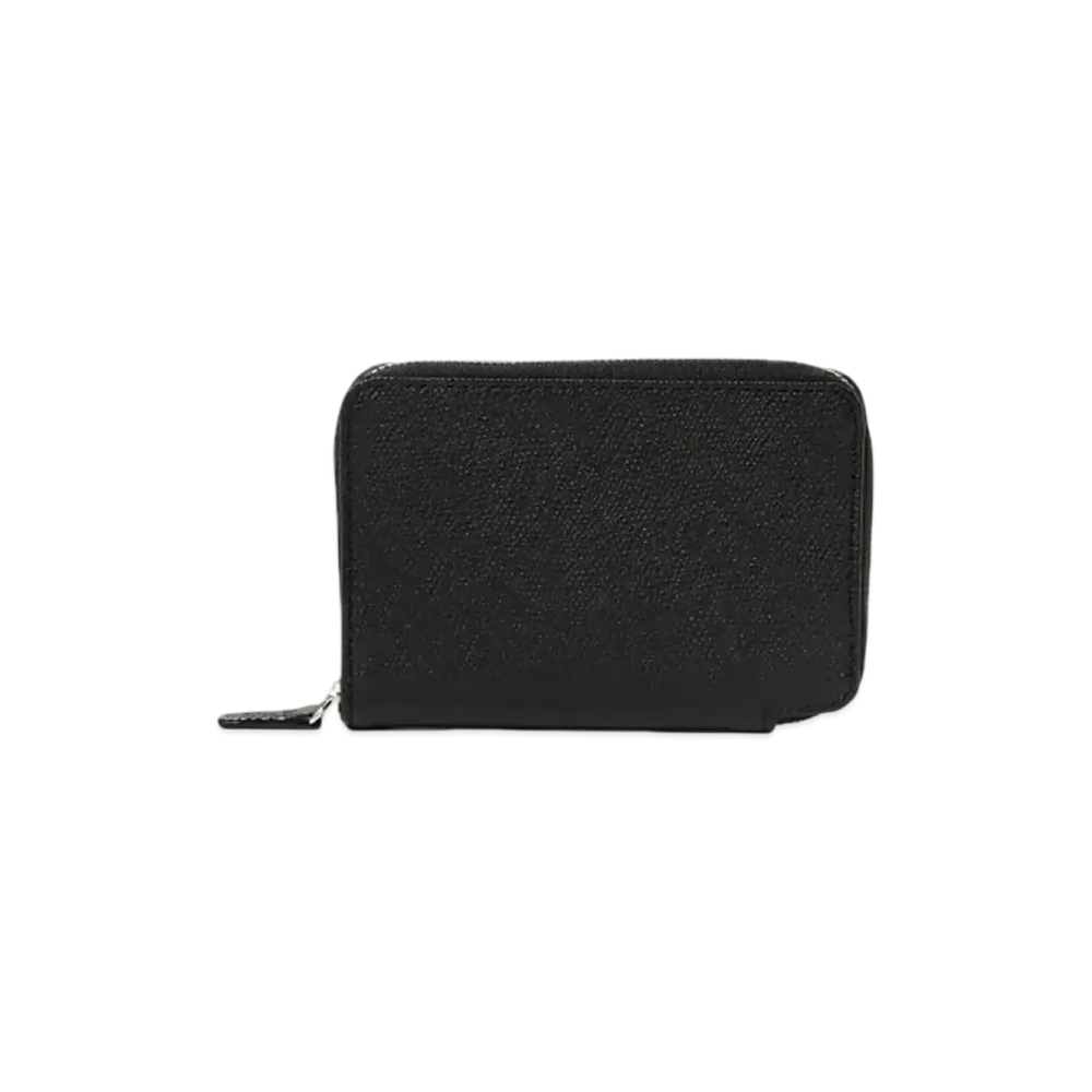 BEAMS Embossed Leather Zip Wallet "Black"