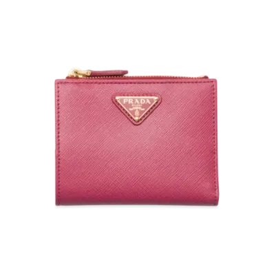 PRADA Small Saffiano Leather Wallet "Pink"