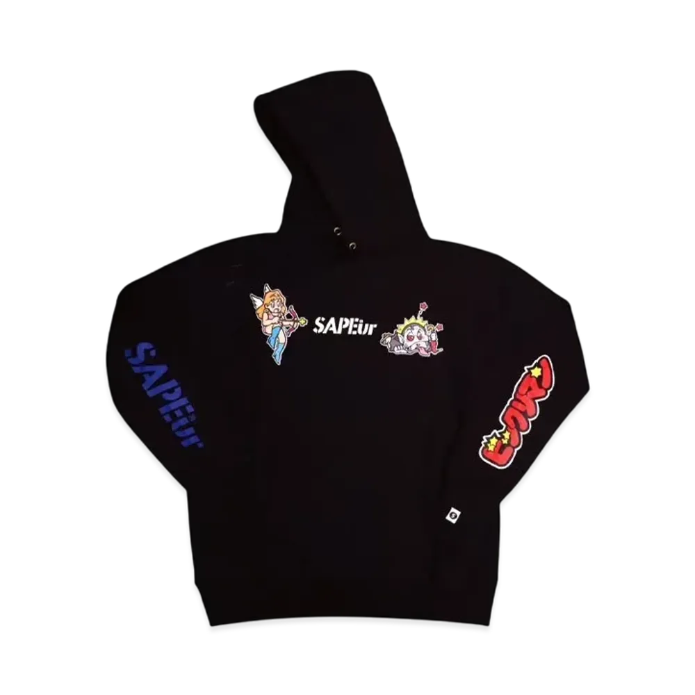 SAPEur x Bikkuriman Youth Super Zeus Hoodie "Black"