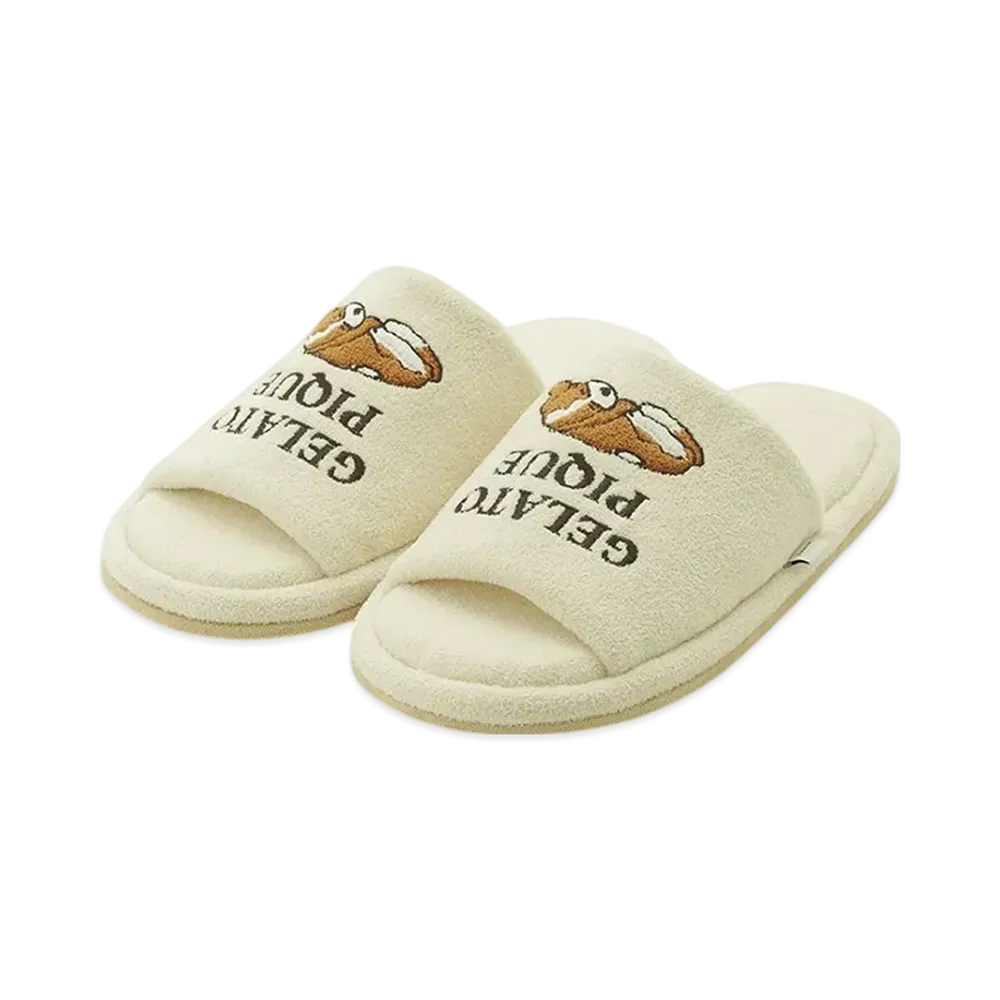 GELATO PIQUE Homme Airy Moco Sleeping Dog Applique Room Shoes "Cream"