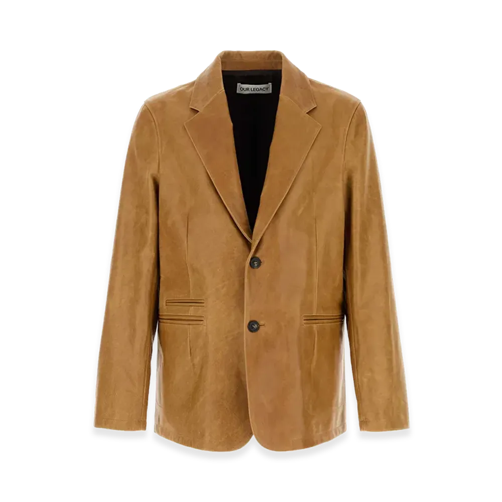 OUR LEGACY Leather Opening Blazer "Camel"