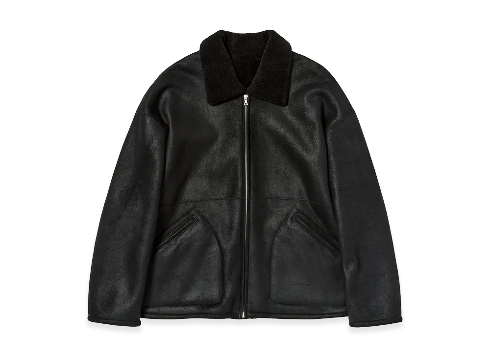 AURALEE Merino Mouton Zip Blouson "Black"