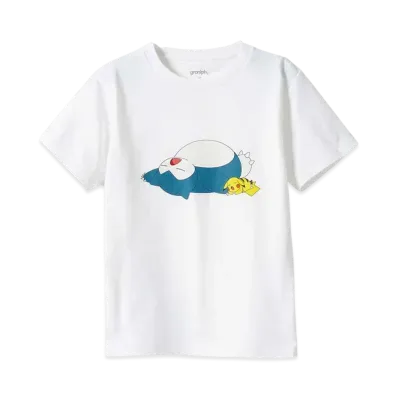 graniph x Pokemon Pikachu & Snorlax Kids T-Shirt "White"