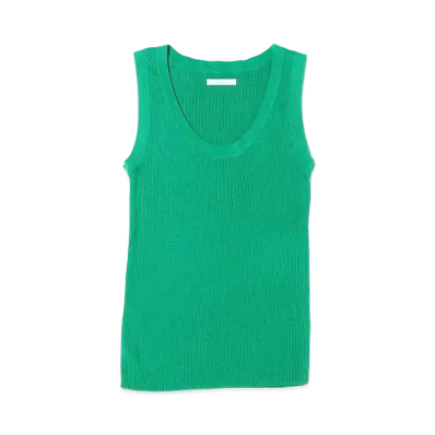 atmos pink Basic Ribbed Tank Top "Green"