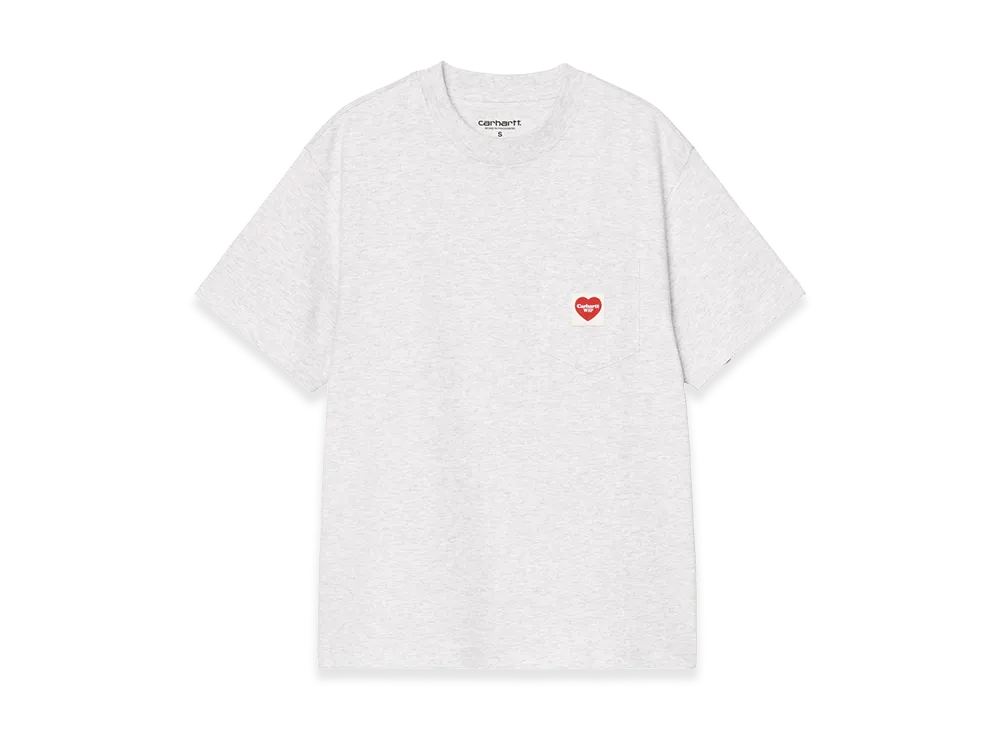 Carhartt WIP Women's S/S Pocket Heart T-Shirt "Ash Heather/Red"